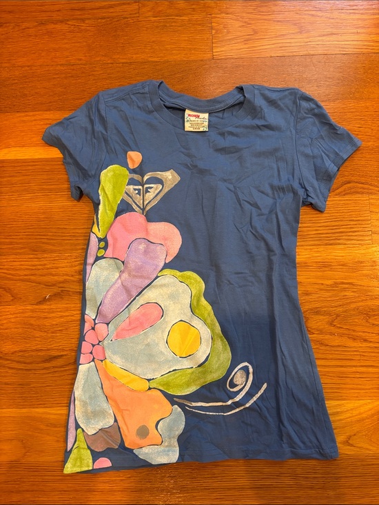 Roxy Tops - Roxy Blue Floral Graphic Tee
